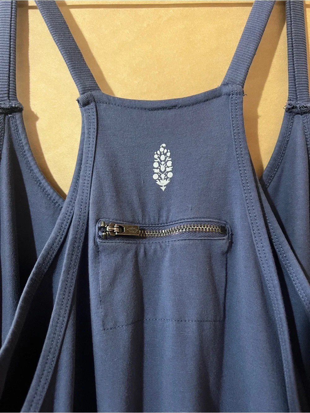 Free People Movement Hot Shot Mini Dress Romper Playsuit Blue Indigo Size L
